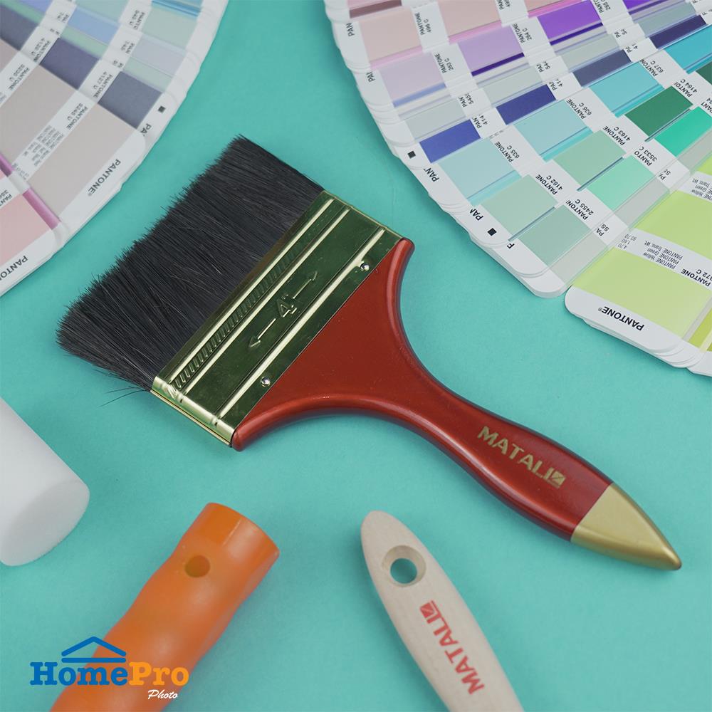 แปรงทาสีขนสังเคราะห์ดำ MATALL 641 4 นิ้ว