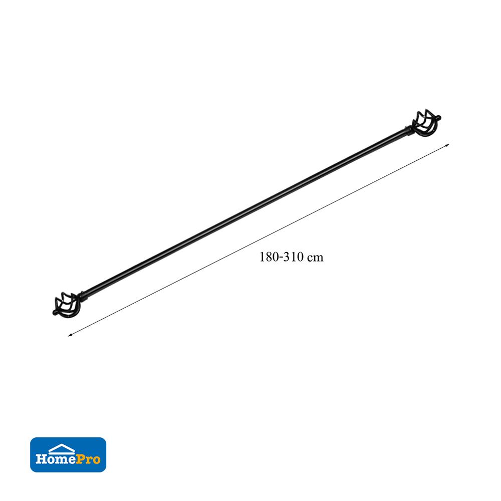 รางเหล็ก ยืดหด HOME LIVING STYLE SPIRAL 180-310 ซม. สีดำ