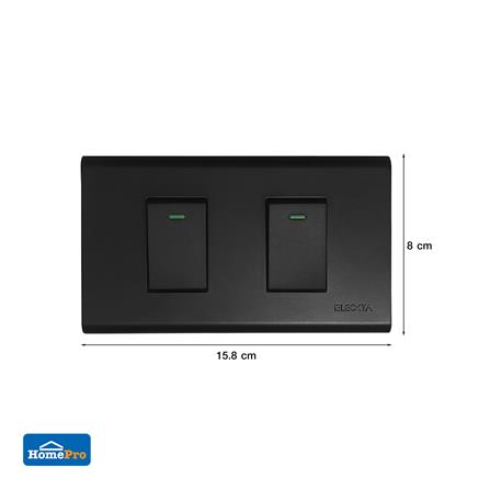 ชุดสวิตช์ 1 ทาง 2 ช่อง ELECKTA N BASIC สีดำ_3