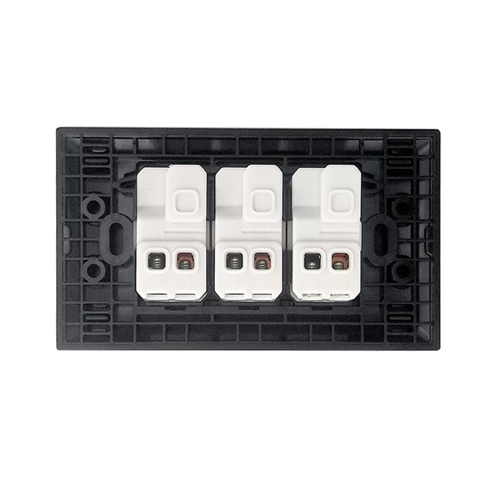 ชุดสวิตช์ 1 ทาง 3 ช่อง ELECKTA N BASIC สีดำ