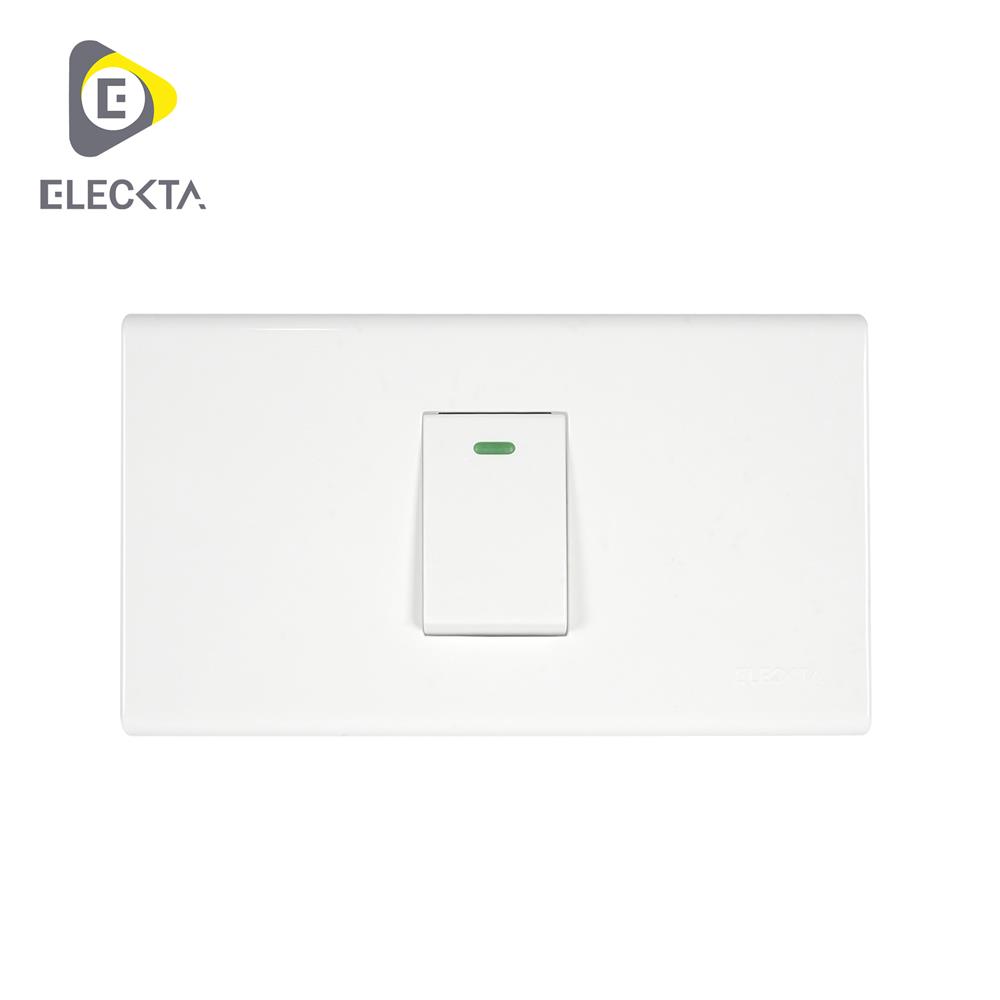 ชุดสวิตช์ 1 ทาง 1 ช่อง ELECKTA N BASIC สีขาว