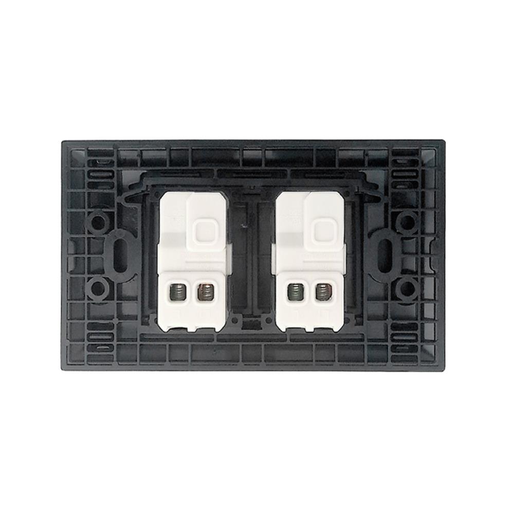 ชุดสวิตช์ 1 ทาง 1.5x2 ช่อง ELECKTA N BASIC สีดำ