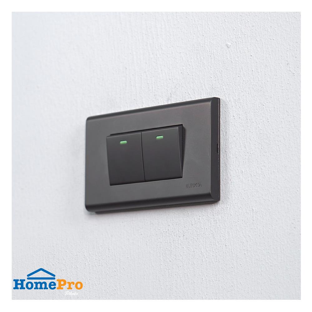 ชุดสวิตช์ 1 ทาง 1.5x2 ช่อง ELECKTA N BASIC สีดำ