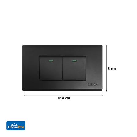 ชุดสวิตช์ 1 ทาง 1.5x2 ช่อง ELECKTA N BASIC สีดำ_4