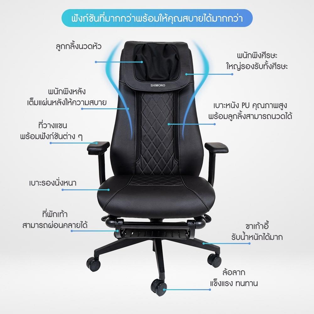 เก้าอี้สำนักงาน SHIMONO SHI-Q8 สีน้ำตาล