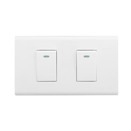 ชุดสวิตช์ 1 ทาง 2 ช่อง ELECKTA N BASIC สีขาว