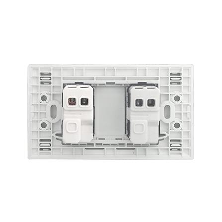 ชุดสวิตช์ 1 ทาง 2 ช่อง ELECKTA N BASIC สีขาว_1