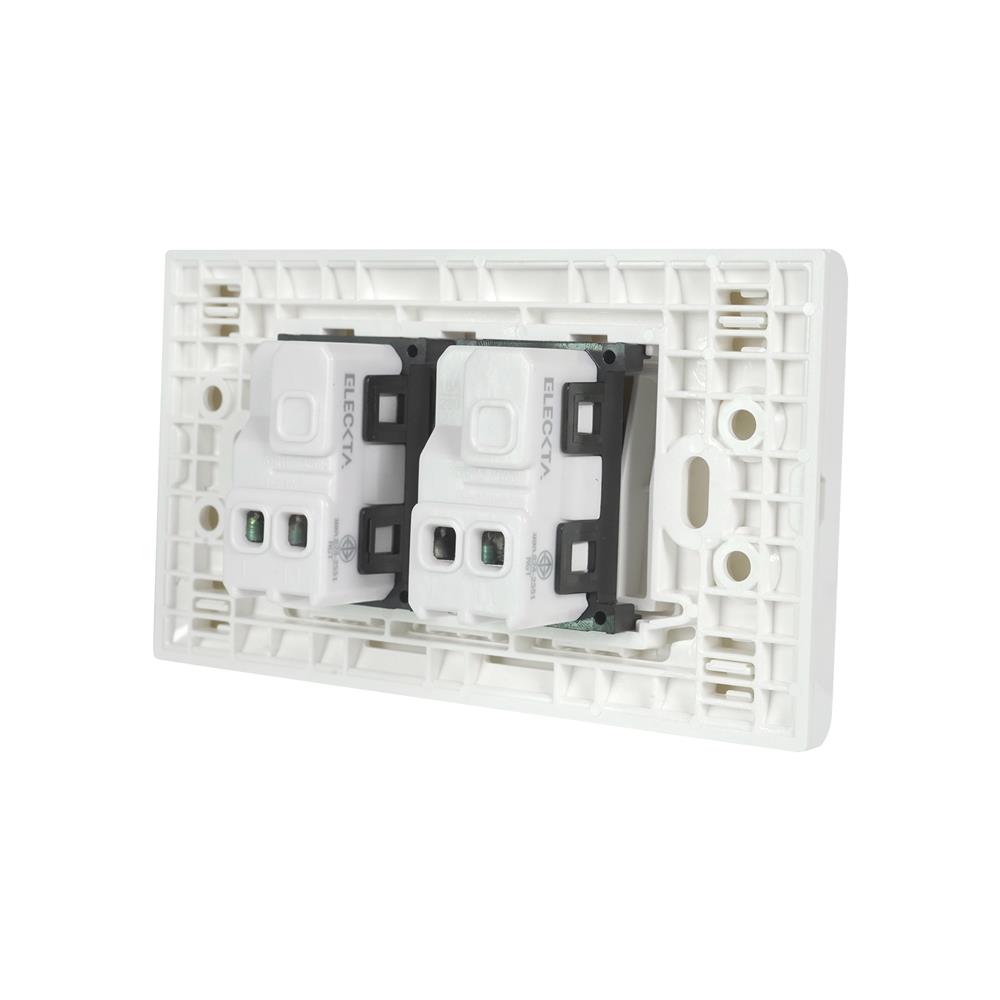 ชุดสวิตช์ 1 ทาง 1.5x2 ช่อง ELECKTA N BASIC สีขาว