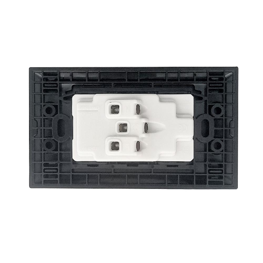 ชุดเต้ารับคู่ 3 ขากลม ELECKTA N BASIC สีดำ