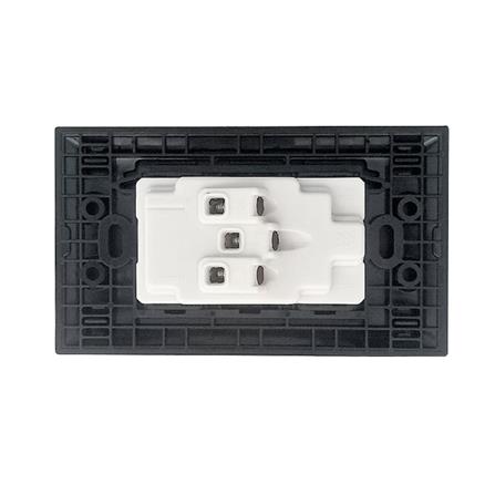 ชุดเต้ารับคู่ 3 ขากลม ELECKTA N BASIC สีดำ_1