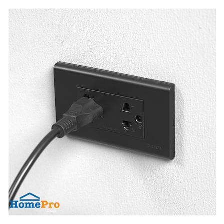 ชุดเต้ารับคู่ 3 ขากลม ELECKTA N BASIC สีดำ_3