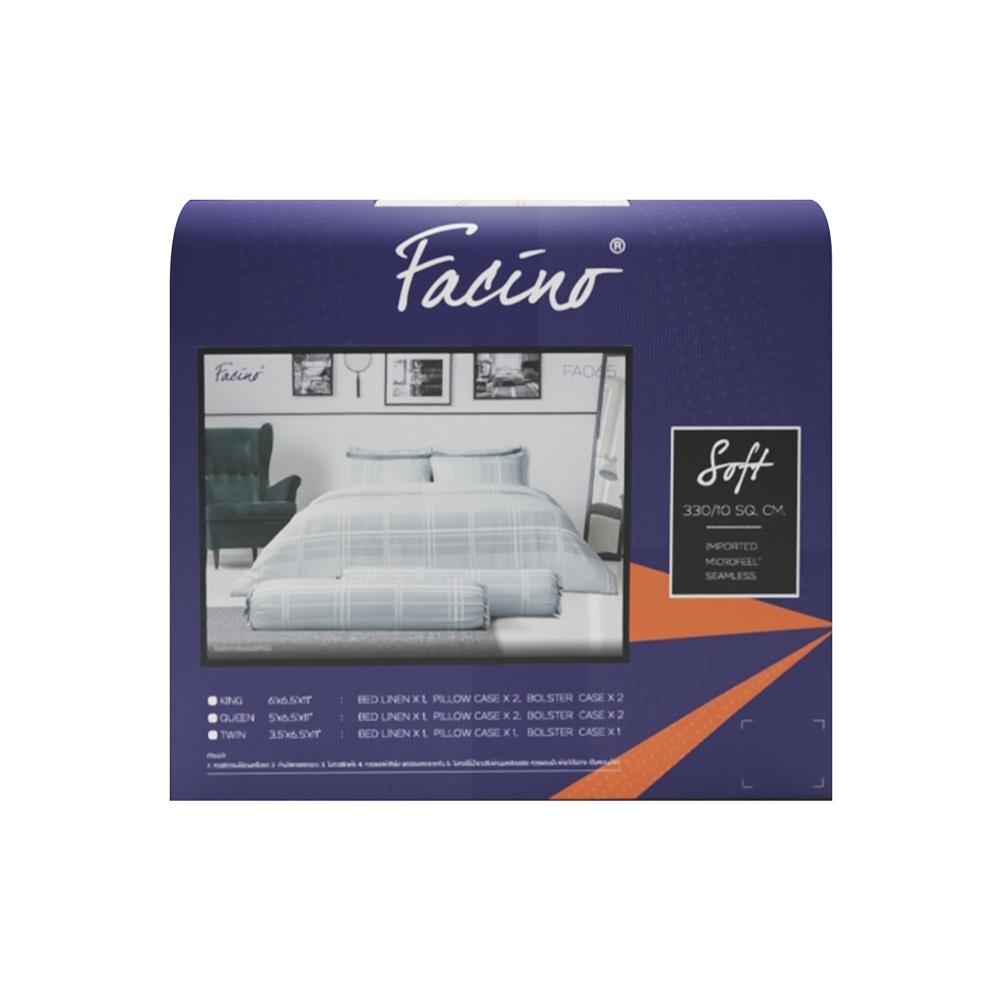 ชุดผ้าปูที่นอน 6 ฟุต 5 ชิ้น FACINO PRINT FA065