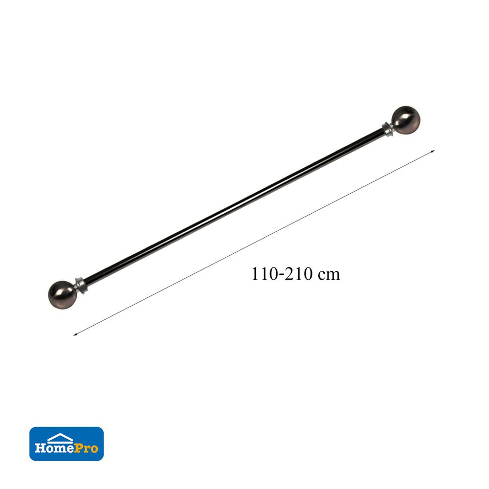รางเหล็ก ยืดหด HOME LIVING STYLE BALL 110-210 ซม. สีดำ