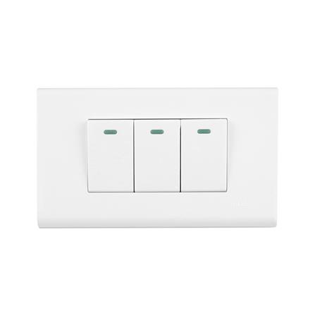 ชุดสวิตช์ 1 ทาง 3 ช่อง ELECKTA N BASIC สีขาว
