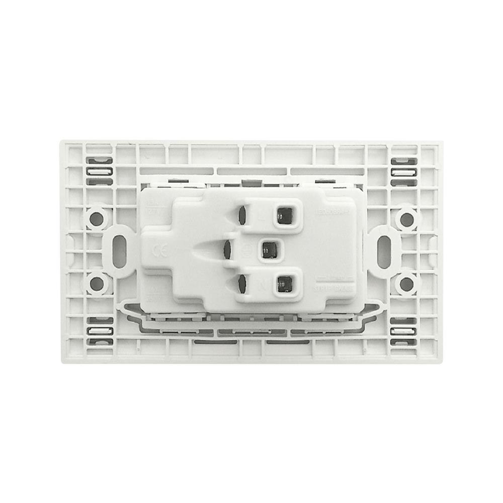 ชุดเต้ารับคู่ 3 ขา ELECKTA N BASIC สีขาว