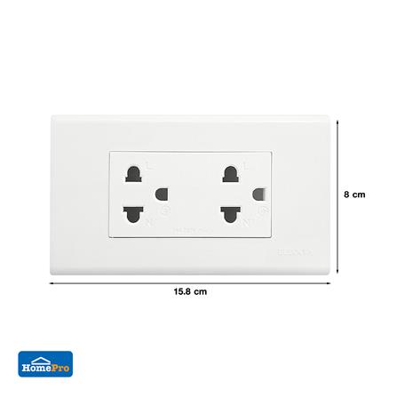 ชุดเต้ารับคู่ 3 ขา ELECKTA N BASIC สีขาว_3