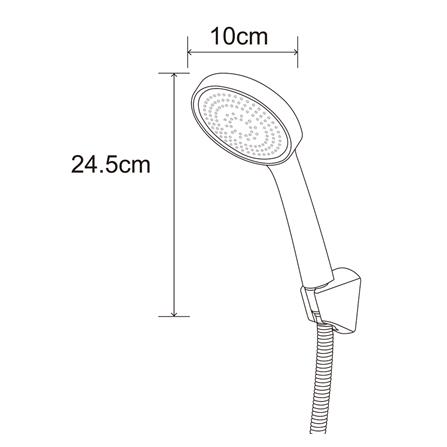 ชุดฝักบัวสายอ่อน 1 ระดับ RASLAND LUX-BLACK สีดำ_5