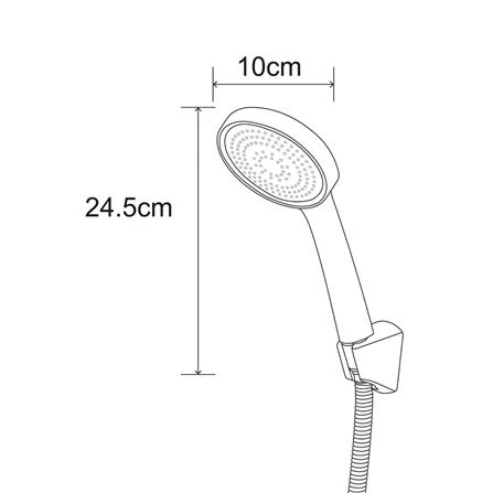 ชุดฝักบัวสายอ่อน 1 ระดับ RASLAND LUX-CHROME สีโครม_6