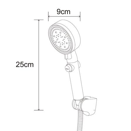 ชุดฝักบัวสายอ่อน 5 ระดับ RASLAND 2323 สีดำ_8