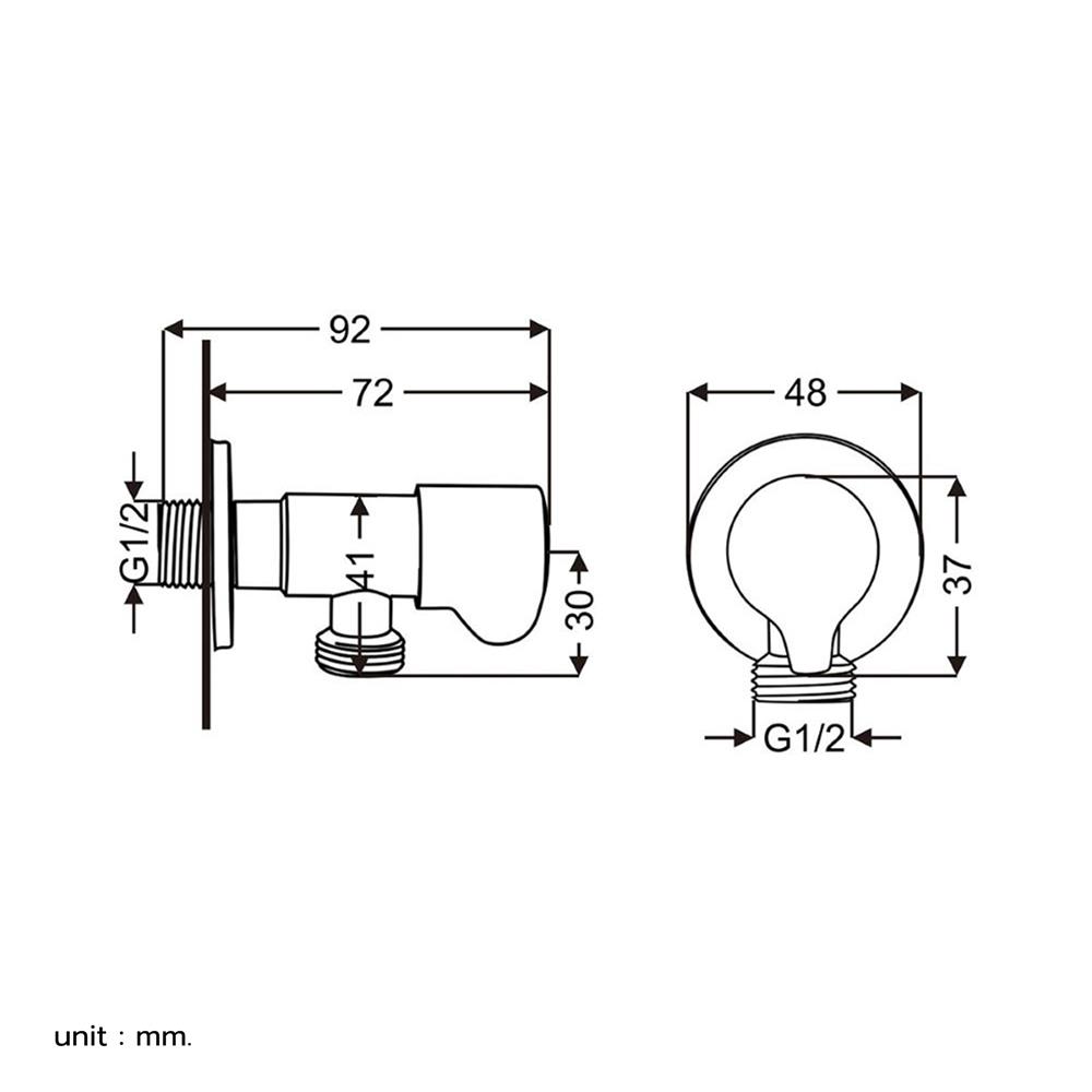 สต๊อปวาล์ว 1 ทาง RASLAND STP-BLACK สีดำ
