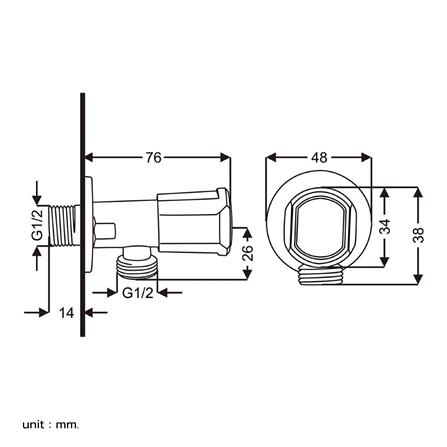 สต๊อปวาล์ว 1 ทาง BEN BN STOP-VAL สีโครม_3