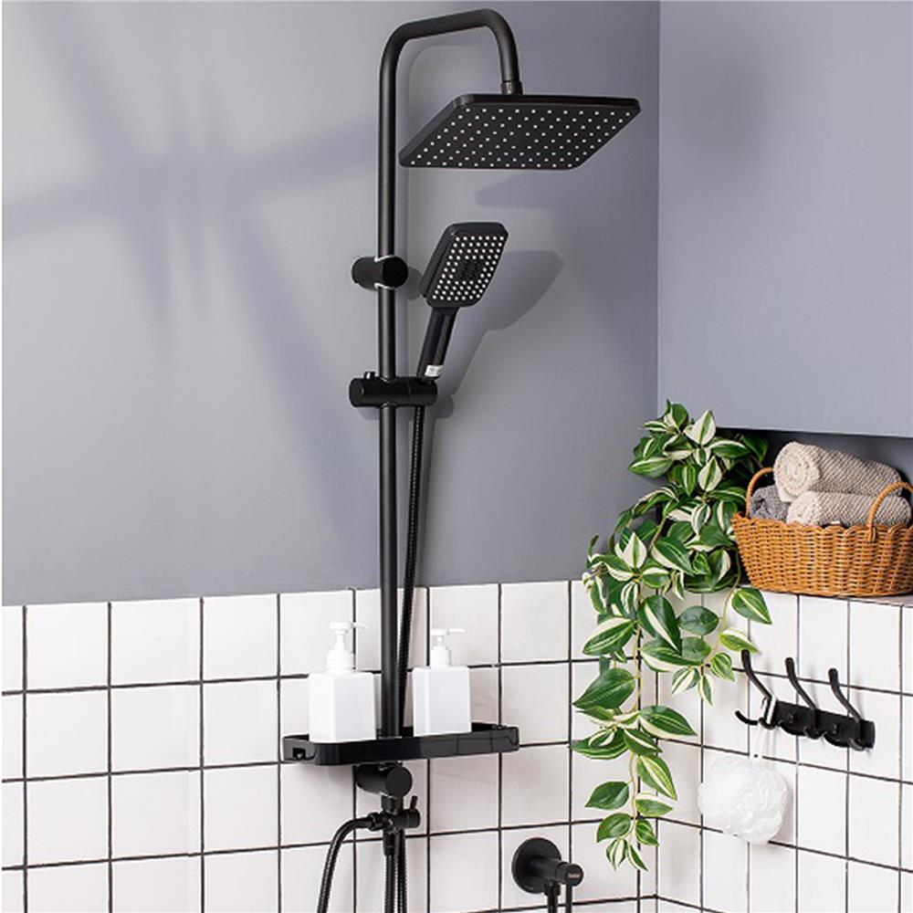 ฝักบัว RAIN SHOWER น้ำอุ่น RASLAND ALL-BLACK สีดำ