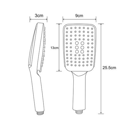 ฝักบัว RAIN SHOWER น้ำอุ่น RASLAND ALL-BLACK สีดำ_5