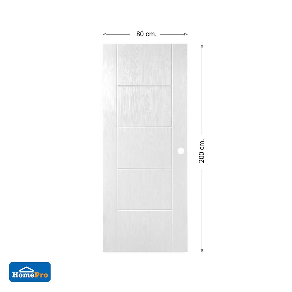 ประตูภายนอก UPVC AZLE AZ-A915 80X200 ซม. สีขาว เจาะลูกบิด