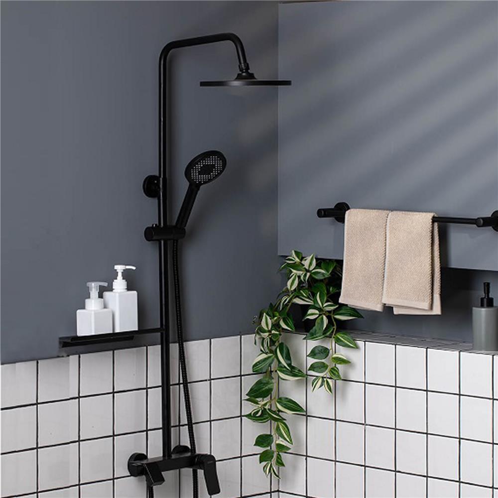 ฝักบัว RAIN SHOWER ผสม RASLAND SUPER-COOL-BK สีดำ