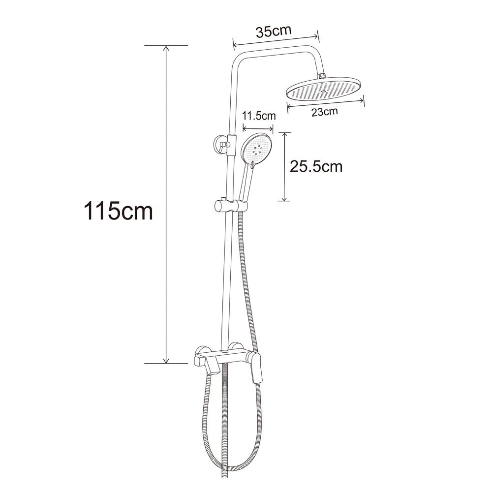 ฝักบัว RAIN SHOWER ผสม RASLAND SUPER-COOL-BK สีดำ