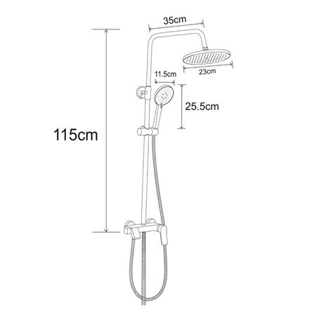 ฝักบัว RAIN SHOWER ผสม RASLAND SUPER-COOL-BK สีดำ_4