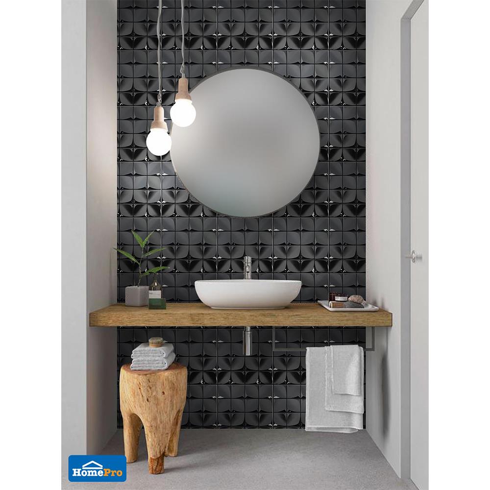 โมเสคแก้ว 30x30 ซม. TARA HPR-219 MIDNIGHT สีดำ