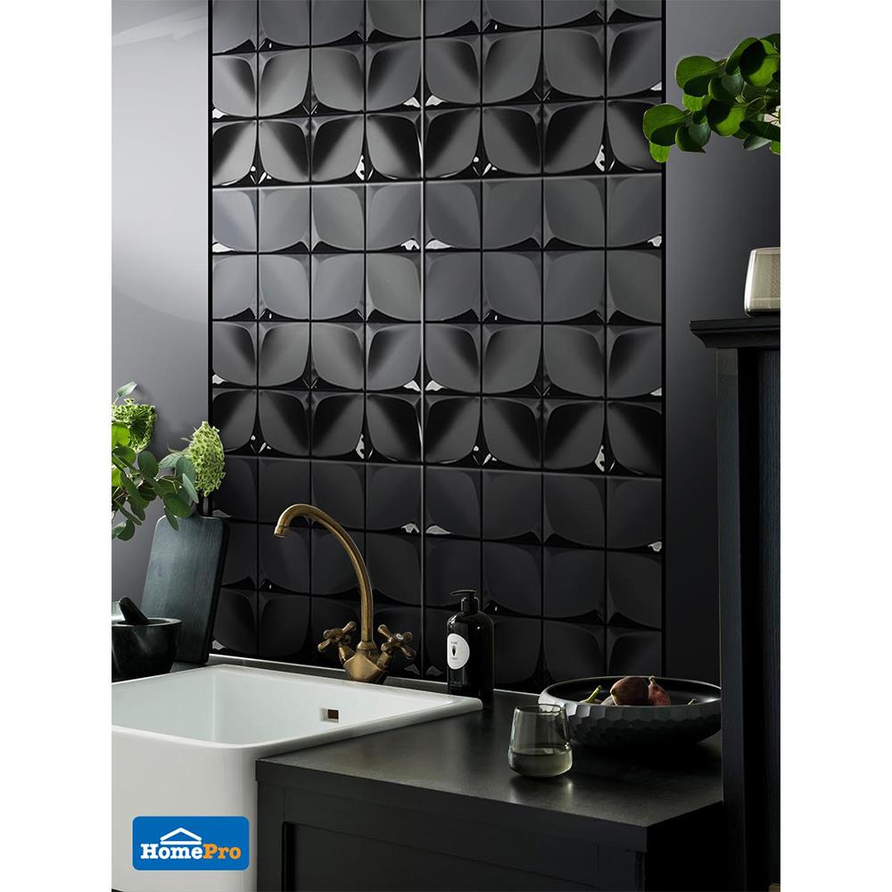 โมเสคแก้ว 30x30 ซม. TARA HPR-219 MIDNIGHT สีดำ