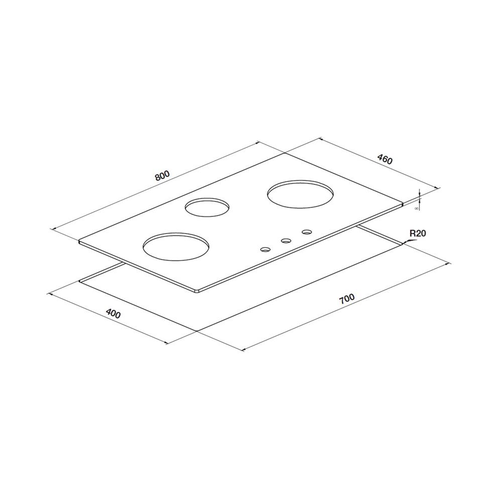 เตาฝังแก๊ส HAFELE 495.06.144 80 ซม.