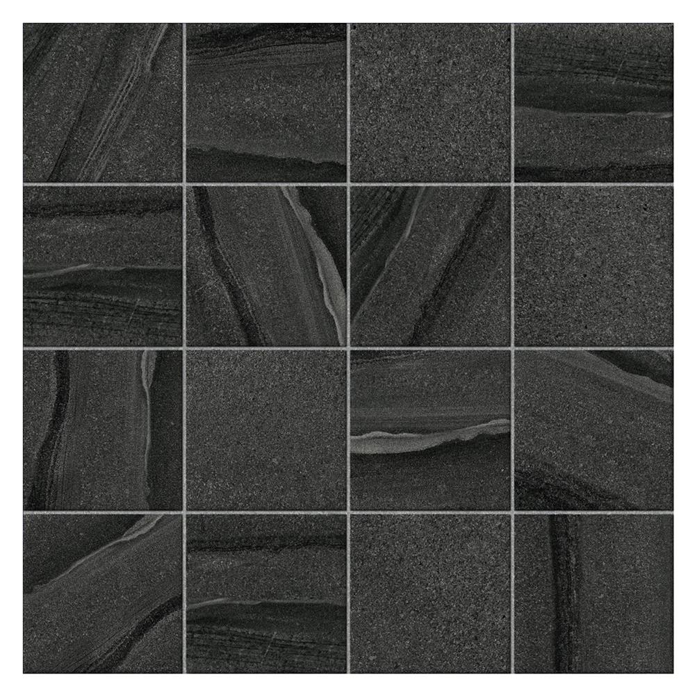 กระเบื้องพื้นพอร์ซเลน  16x16 นิ้ว COTTO ลากูนกริด เนโร ดำ PM 0.96M2