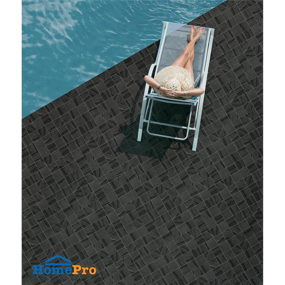 กระเบื้องพื้นพอร์ซเลน  16x16 นิ้ว COTTO ลากูนกริด เนโร ดำ PM 0.96M2