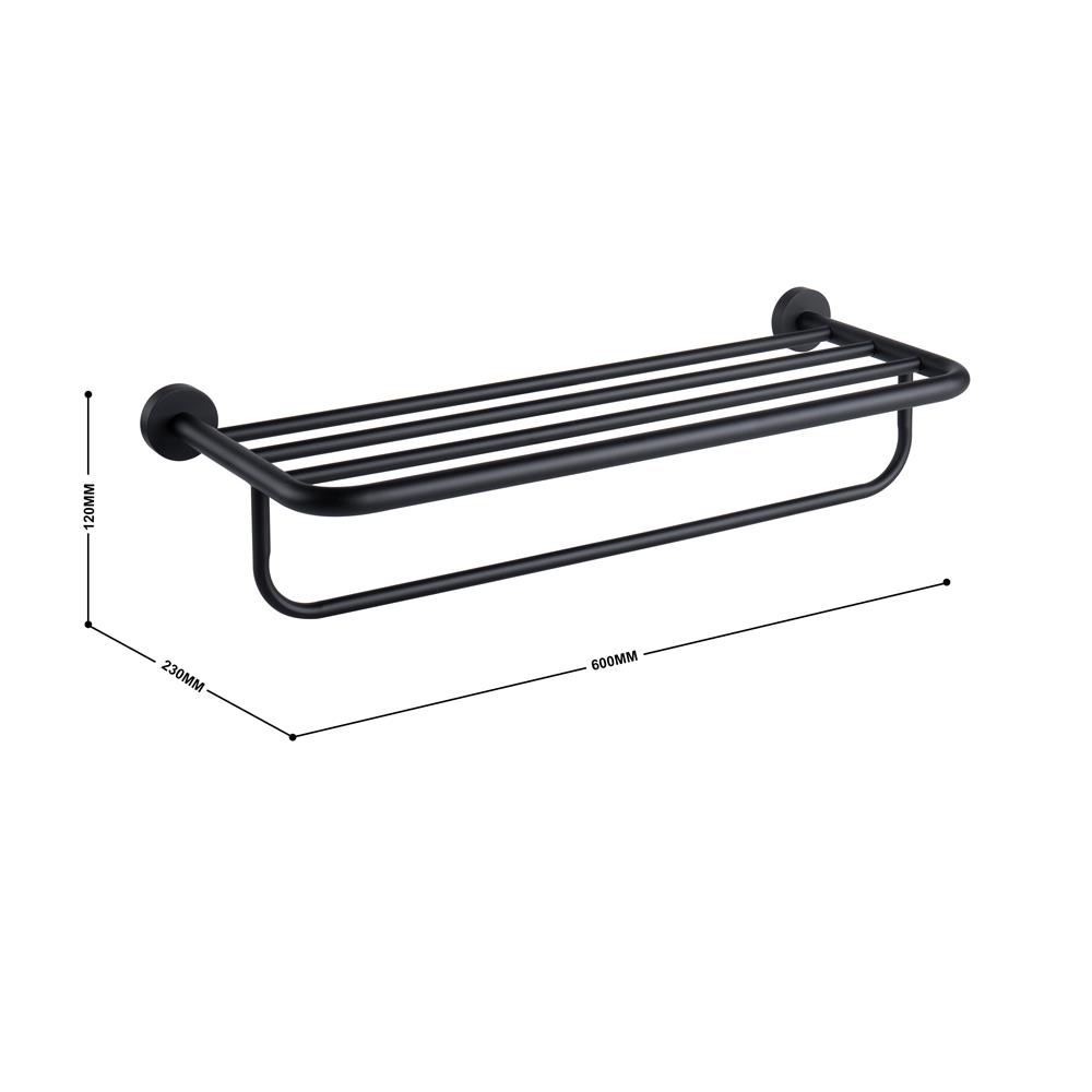 ชั้นวางพร้อมราว RASLAND RA BLK-RACK สีดำ