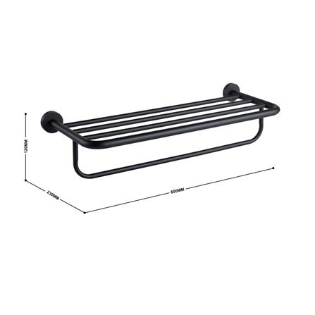 ชั้นวางพร้อมราว RASLAND RA BLK-RACK สีดำ_1