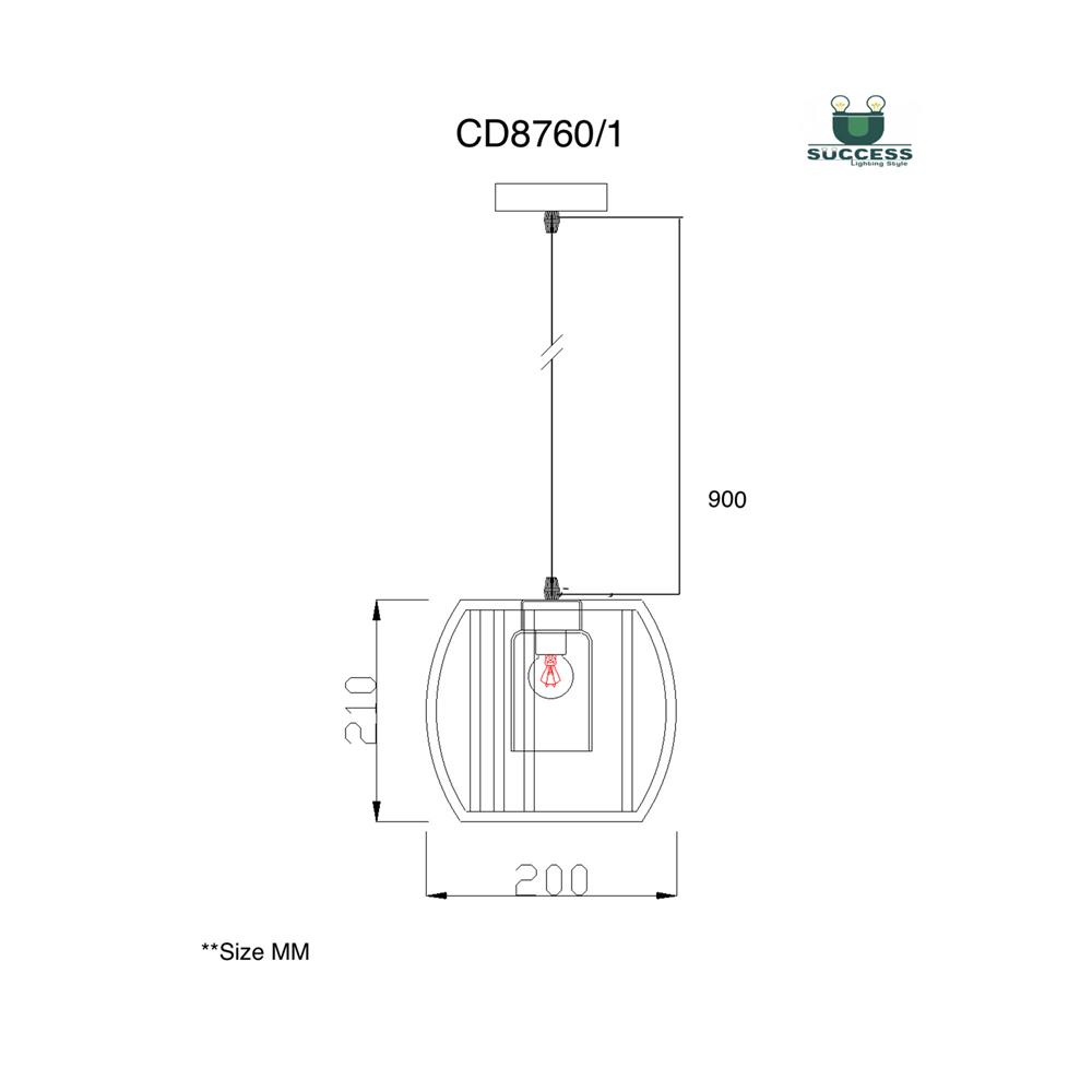 ไฟช่อ SUCCESS CD8760/1 สีดำ/น้ำตาล 1 หัว