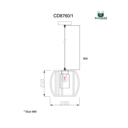ไฟช่อ SUCCESS CD8760/1 สีดำ/น้ำตาล 1 หัว_3