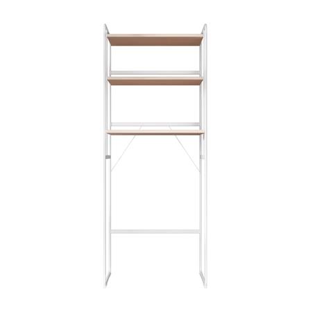 ชั้นคร่อมเครื่องซักผ้าพร้อมแผ่นชั้นไม้ PLIM สีขาว_1