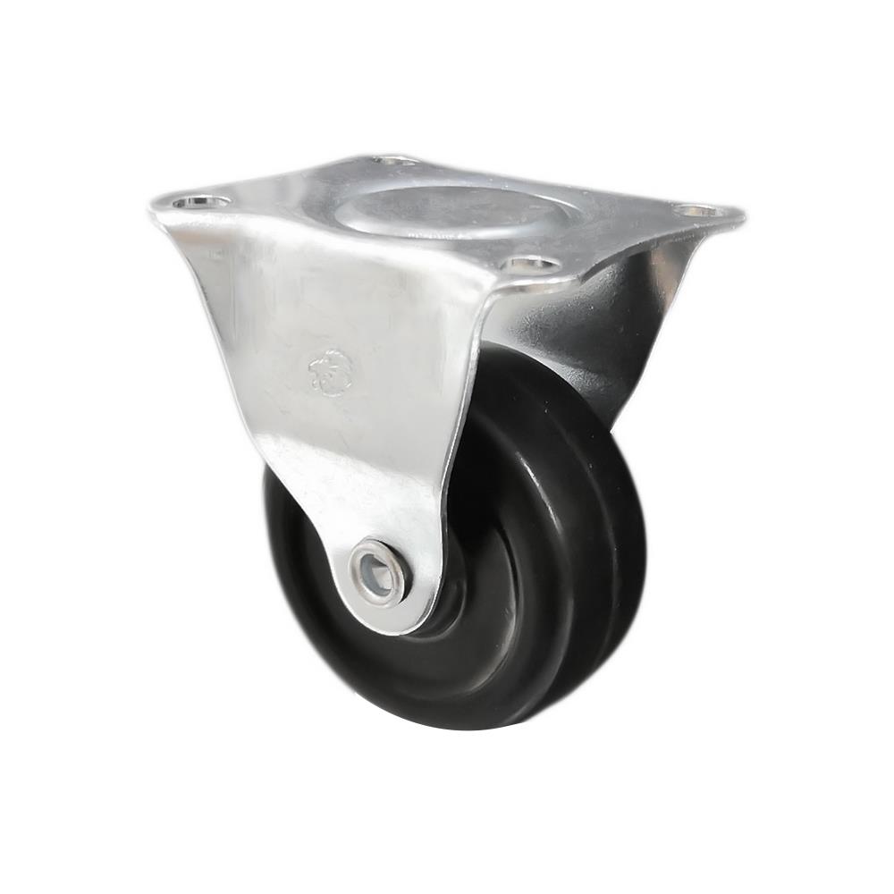 ลูกล้อยาง LEON แป้นตาย ไม่มีเบรก 5 นิ้ว สีดำ