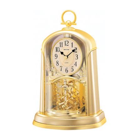 นาฬิกาตั้งโต๊ะพลาสติก RHYTHM 4SG713WR18 11.5X7 นิ้ว สีทอง