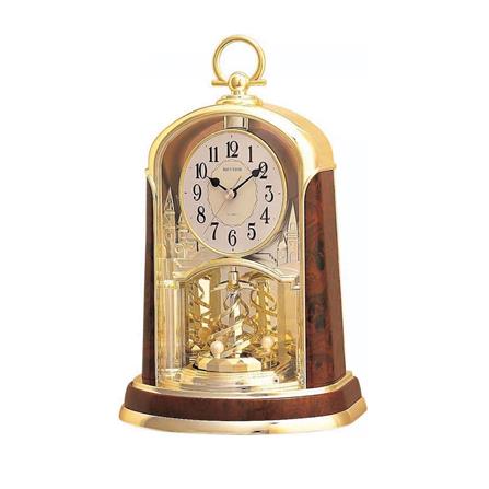 นาฬิกาตั้งโต๊ะพลาสติก RHYTHM 4SG713WS23 11.5X7 นิ้ว สีน้ำตาล