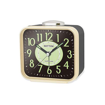 นาฬิกาตั้งโต๊ะพลาสติก RHYTHM CRA629NR18 3.5X3.5 นิ้ว สีทอง_0