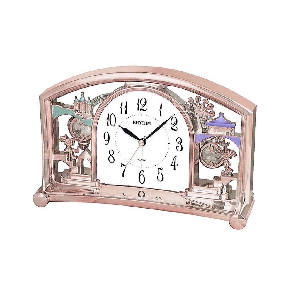 นาฬิกาตั้งโต๊ะพลาสติก RHYTHM 4SE535WD13 6X9 นิ้ว สีชมพู