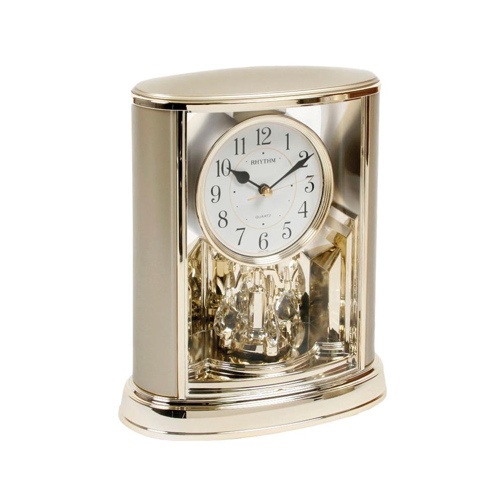 นาฬิกาตั้งโต๊ะพลาสติก RHYTHM 4SG724WR18 9X7.5 นิ้ว สีทอง