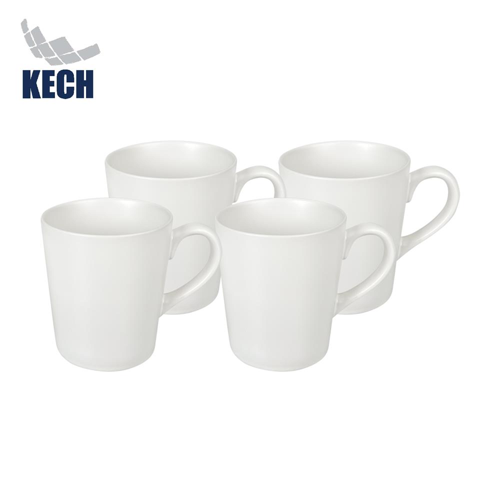 ถ้วยหูเซรามิก 300ml KECH LANZO WHITE 4 ใบ/ชุด