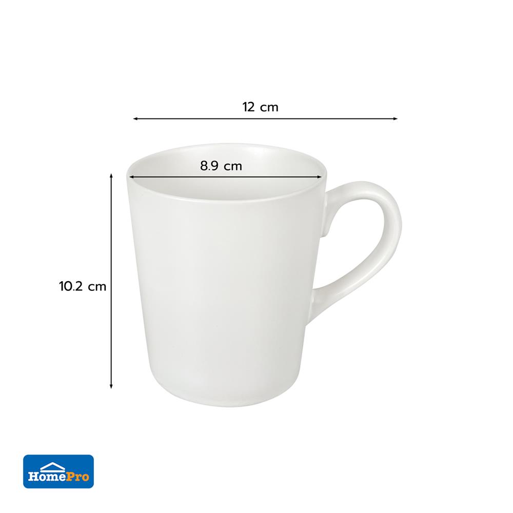 ถ้วยหูเซรามิก 300ml KECH LANZO WHITE 4 ใบ/ชุด