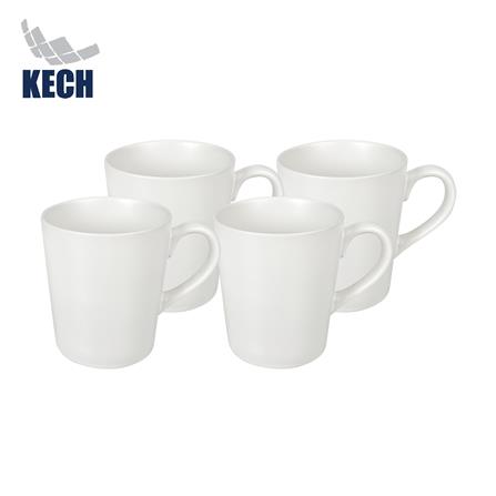 ถ้วยหูเซรามิก 300ml KECH LANZO WHITE 4 ใบ/ชุด
